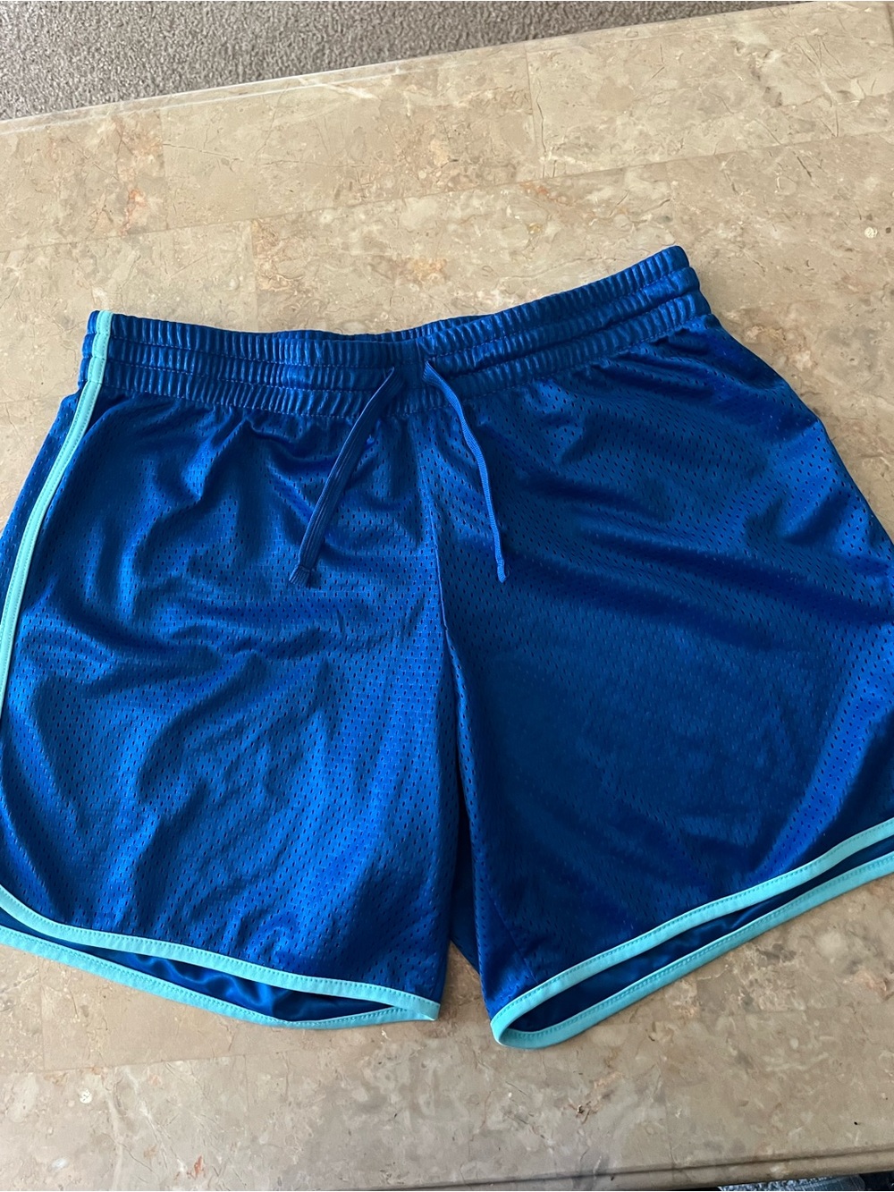 Danskin Royal Blue Athletic Mesh Shorts with Light Blue Trim